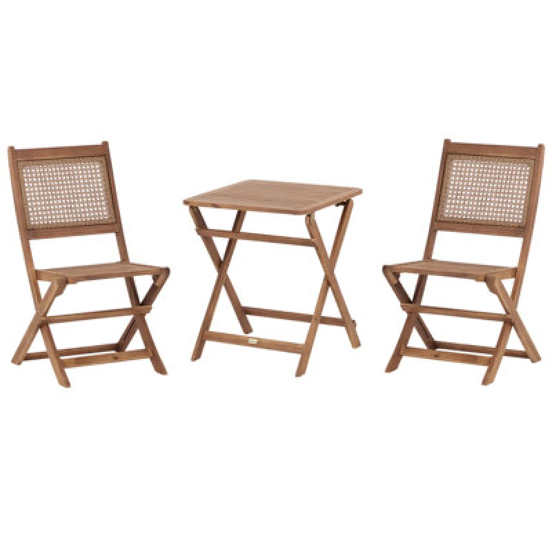 Image of Beliani Bistro Set Folding Paraggi Certified Acacia Wood Brown