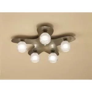 Image of Ceiling light Loop 5 Bulbs G9 ECO, antique brass