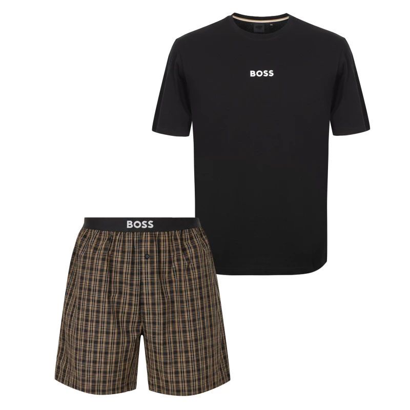 Image of Boss Mens Easy Long Sleeve Pyjama Set Black male S