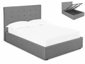 Image of LPD Lucca 4ft Small Double Grey Upholstered Fabric Ottoman Bed Frame