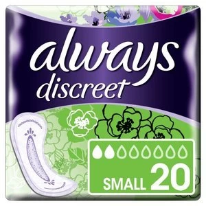 image of Always Discreet Light Small non-winged Pad 20PK