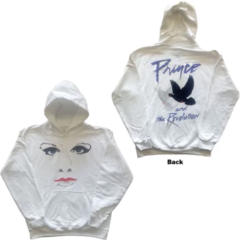 image of Prince - Faces & Doves Unisex Large Hoodie - White