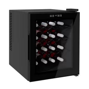 Image of HOMCOM 16-Bottle Tempered Glass Mini Bar Cooler w/ LED Light Black