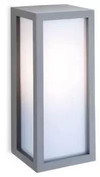 image of Warwick 1 Light Outdoor Wall Light Silver, Opal Diffuser IP54, E27