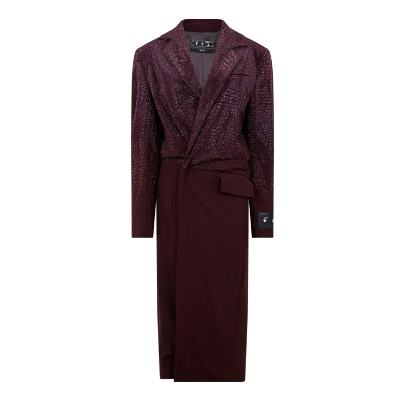 Image of Off White Womens - Padded Shoulder A Line Dress Brown female 8 (XS)
