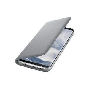 image of Samsung EF-NG955PSEGWW Galaxy S8 Plus LED View Cover in Grey-Silver