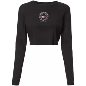 Image of Tommy Jeans Crop Circle Tee - Black