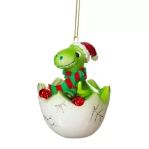 image of Hatching Baby Dinosaur Shaped Bauble