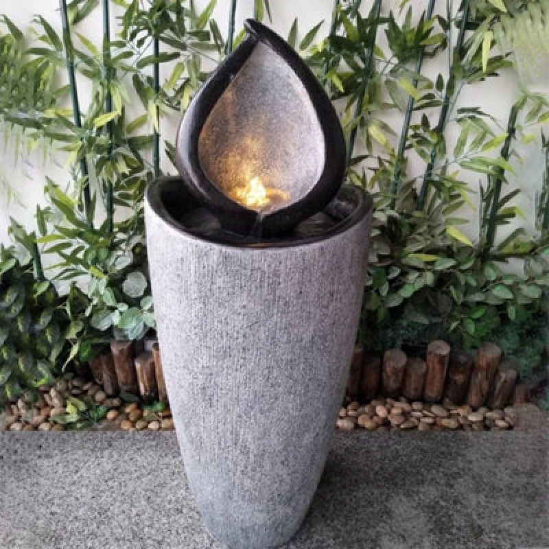 Image of Certikin Heissner Flame Vase Water Feature Complete With Pump + Light 016642-00