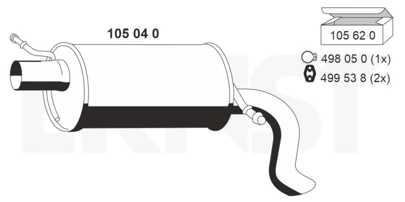 Image of Rear silencer ERNST 105040