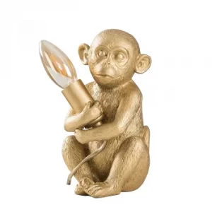 image of Baby Georgina Monkey Table Lamp in Metallic Gold