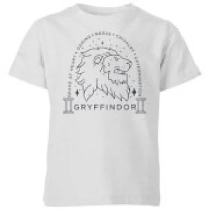 Image of Harry Potter Gryffindor Linework Kids T-Shirt - Grey - 11-12 Years
