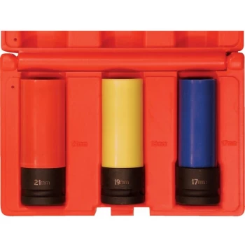 Image of Wheel Nut Impact Socket Set 1/2' Square Drive- 3 Piece - Kennedy