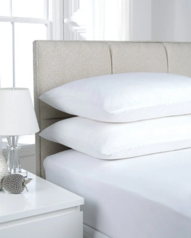 Image of Smart Living Smart Living Polycotton Bed Linen Luxury Bedsheet or Pillowcase Non Iron in White Size: Standard Pillow Case White Standard Pillow Case
