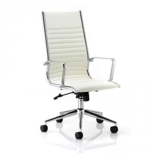 Image of Sonix Ritz Executive High Back Chair With Arms Bonded Leather Ivory