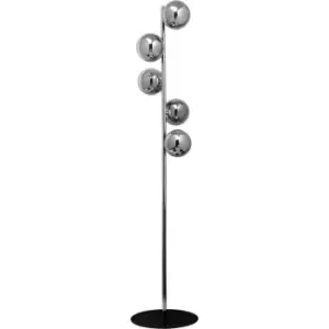 image of Luna Multi Arm Floor Lamp, Chrome, 5x G9