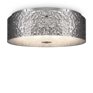 image of Modern Ripple 5 Light Chrome Ceiling Lamp