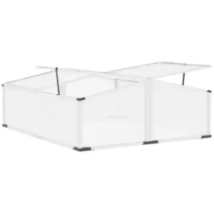 Image of Outsunny Polycarbonate Greenhouse Aluminium Cold Frame Grow House - Silver