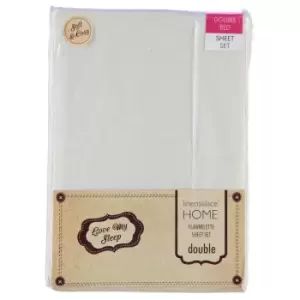 Image of Linens and Lace Flannelette Sheet Set - Cream