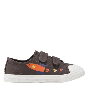 Image of Fabric Flash Canvas Trainers Childrens - Grey