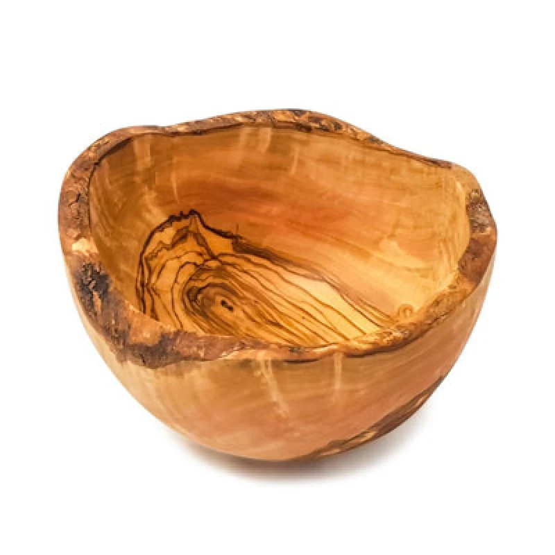 Image of Verano Spanish Ceramics Olive Wood Natural Grained Rustic Kitchen Dining Handmade Bowl (Diam) 18cm Natural