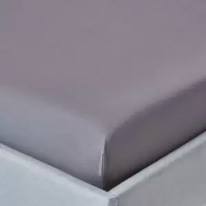 Image of Dark Grey Egyptian Cotton Deep Fitted Sheet 200 Thread Count, King - Dark Grey - Dark Grey - Homescapes