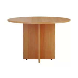 Image of Jemini Round Meeting Table 1100x1100x730mm Beech KF90685