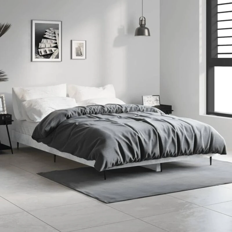 Image of VIDAXL Bed Frame without Mattress Concrete Grey 120x190cm Small Double Vidaxl 8720845797829