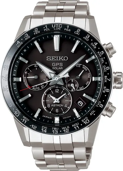 Image of Seiko Astron Watch Caliber 5X Solar GPS Mens - Black SE-131