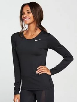 Image of Nike Training Pro Cool Long Sleeve Top Black Size L Women