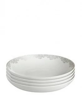 Image of Monsoon Denby Filigree Silver Pasta Bowls ; Set Of 4