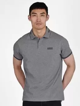 Image of Barbour International Essential Tipped Polo Shirt - Grey Size M Men