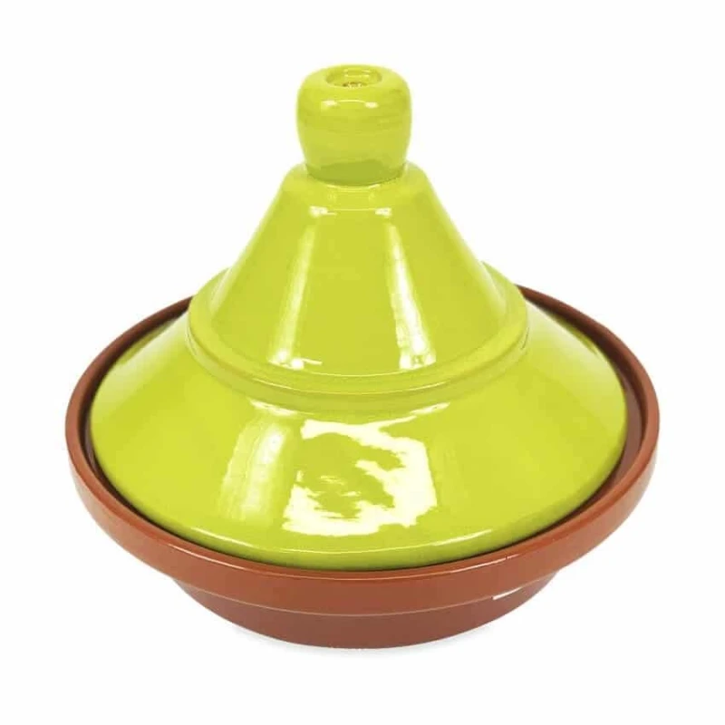 Image of Verano Spanish Ceramics Selena Hand Dipped Glaze Ceramic Kitchen Dining Cookware Tagine Dish (Diam) 27cm in Lime Lime Unisex