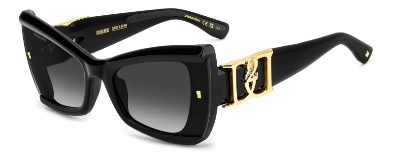 Image of Dsquared2 0170/S Acetate Sunglasses - Black WGJ4F Female