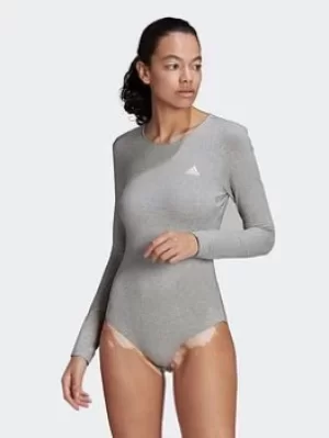 adidas Essentials Studio Bodysuit, Grey, Size 2Xs, Women