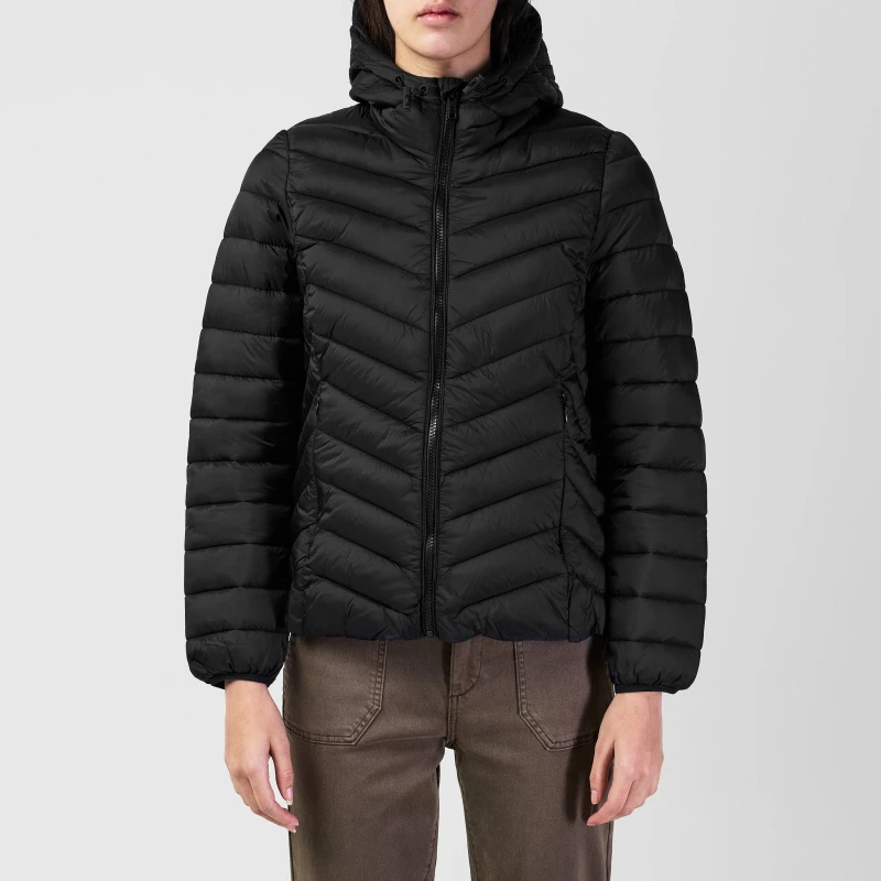 Image of SoulCal Womens Micro Bubble Long Sleeve Short Puffer Jacket Black female 6 (34)