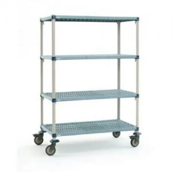 Image of Metromax Q Polymer Shelving, Mobile, 4 Shelves, 1895 H x 1525 W x 610D (mm)