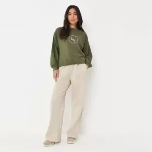 Missguided La Drop Shoulder Sweatshirt - Green