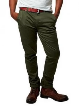 image of Joe Browns Joe Browns Workwear Chinos, Olive, Size 30, Inside Leg Regular, Men