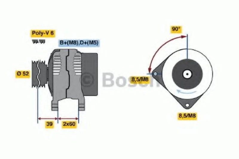Image of Alternator Bosch 0 986 041 280