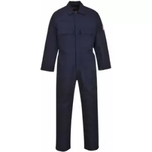Image of Portwest BIZ1 Navy Sz S T Bizweld Flame Retardant Welder Overall Coverall Safety Boiler Suit