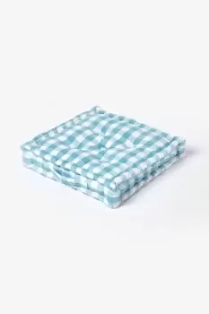 Image of Block Check Cotton Gingham Floor Cushion