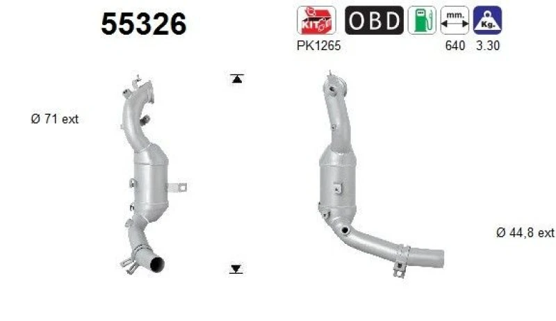 Image of AS Catalytic converter AS 55326