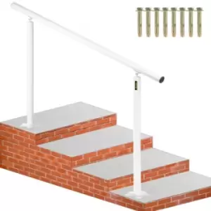 Image of VEVOR Stair Railing Kit, 5 FT Handrails for Outdoor 0-5 Steps, Adjustable Angle White Aluminum Stair Handrail, Indoor & Outdoor Stairs for the Elderly