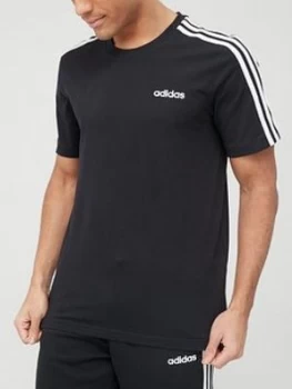 image of Adidas Essential 3-stripe T-Shirt, Black, Size L, Men