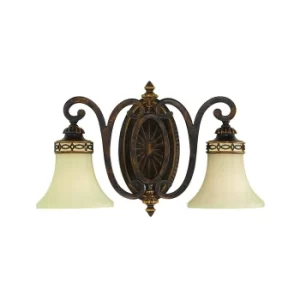 Image of Drawing Room 2 Light Indoor Wall Light Walnut, E27