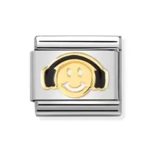 image of Nomination Classic Gold Smile with Headphones Charm