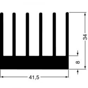 image of Fin heat sink 2.8 CW L x W x H 100 x 41.5 x 34mm Fischer El