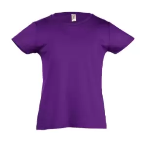 Image of SOLS Girls Cherry Short Sleeve T-Shirt (12yrs) (Dark Purple)