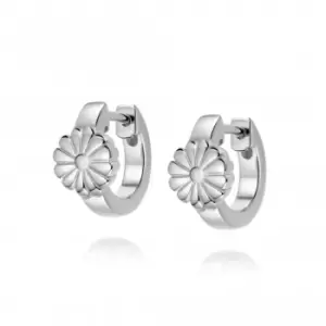 Image of Daisy Bloom Huggie Ear Sterling Silver Earrings DE01_SLV